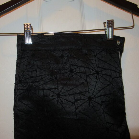 Vintage Black Velvet Spider Web Cobwebs Pants Sz 36 The Creative Brand Cykxtees - Picture 8 of 15